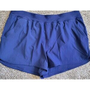 LANDS' END 3" Swim Shorts w/ Panty Deep Sea Navy 18 (XL) Women's Pockets S508